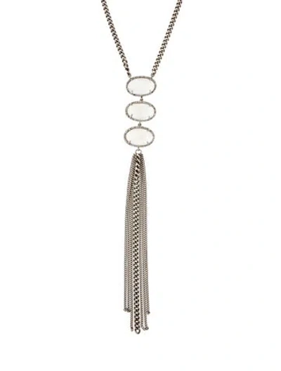 Pre-owned Sheryl Lowe Moonstone Labradorite & Diamond Lavalier Necklace, 19" In Multi