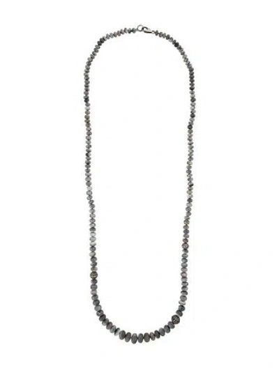 Pre-owned Sheryl Lowe Opal & 2.46ctw Diamond Bead Strand Necklace, 37" In Multi