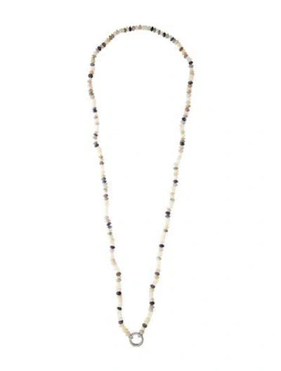 Pre-owned Sheryl Lowe Opal Bead Strand Necklace, 37" In Multicolor