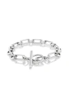Sheryl Lowe Oval Link Chain Bracelet With Toggle In Sterling Silver