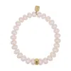 Sheryl Lowe Pearl Bracelet With Gold Donut Bead In 14k Yellow Gold,pearl