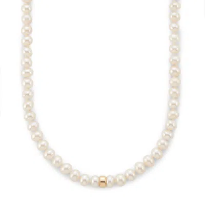 Sheryl Lowe Pearl Knotted Necklace In 14k Yellow Gold,pearl