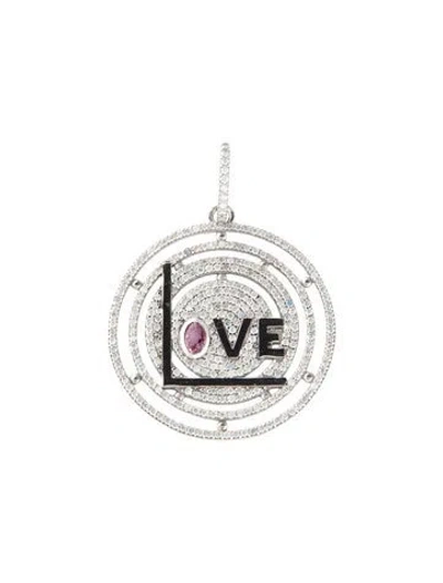 Pre-owned Sheryl Lowe Sapphire & Diamond 'love' Pendant In Multi