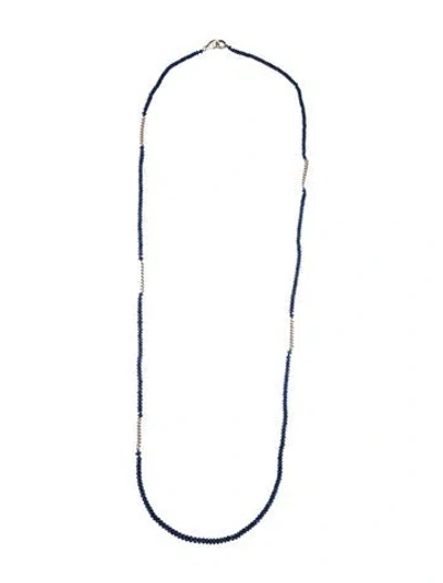Pre-owned Sheryl Lowe Sapphire Bead Strand, 36.5" In Multi