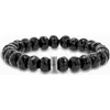 Sheryl Lowe Spinel 10mm Bead Bracelet With Silver And Black Diamond Rondelles
