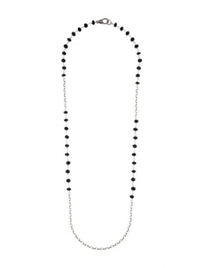 Pre-owned Sheryl Lowe Spinel & Diamond Bead Necklace, 37.5" In Multi