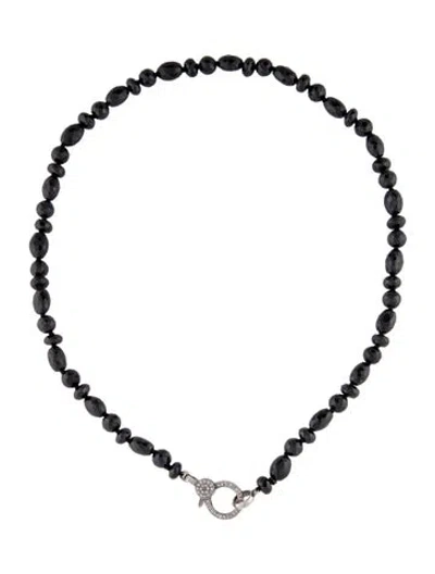 Pre-owned Sheryl Lowe Spinel & Diamond Bead Strand Necklace, 19" In Multi