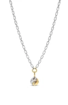 Sheryl Lowe Two Tone Diamond Bezel Yin Yang Pendant Necklace In Multi