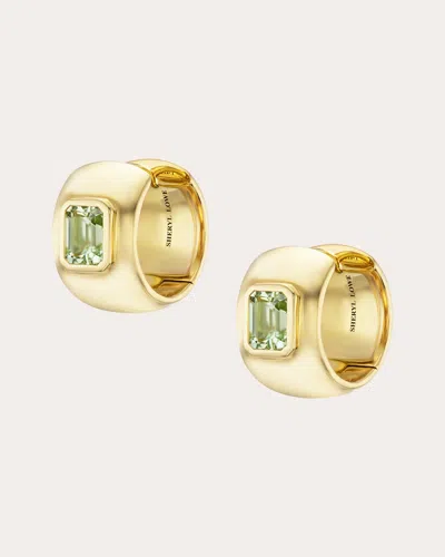Sheryl Lowe Women's 14k Gold Mint Tourmaline Hoop Earrings