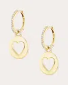 Sheryl Lowe Women's Cutout Heart 14k Gold Diamond Hoop Earrings In Gold