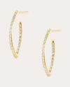 SHERYL LOWE WOMEN'S DIAMOND & 14K GOLD PAVÉ MARQUISE HOOP EARRINGS