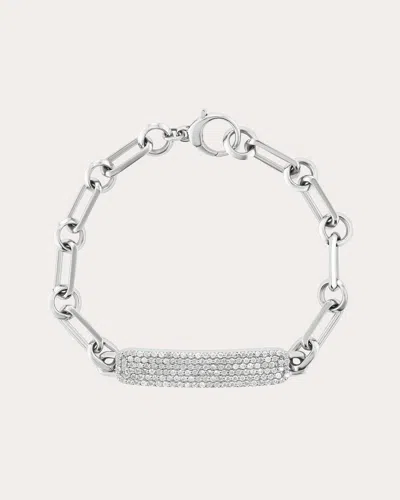 SHERYL LOWE WOMEN'S DIAMOND & STERLING SILVER PAVÉ ID SOHO CHAIN BRACELET