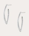 SHERYL LOWE WOMEN'S DIAMOND & STERLING SILVER PAVÉ MARQUISE HOOP EARRINGS