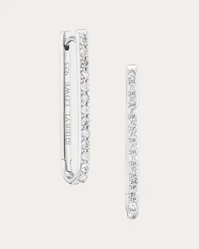 Sheryl Lowe Women's Diamond Paperclip Drop Earrings In Silver