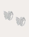 Sheryl Lowe Pave Diamond Butterfly Huggie Earrings In Silver