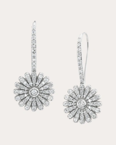 Sheryl Lowe Women's Diamond Pavé Daisy Drop Earrings In Silver