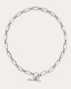 Sheryl Lowe Medium Gwyneth Oval Link Toggle Necklace In Silver