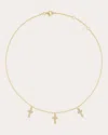 Sheryl Lowe Women's Triple Cross 14k Gold Diamond Charm Necklace In Gold