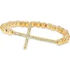 Sheryl Lowe Yg Diamond Cross On Bali Bead