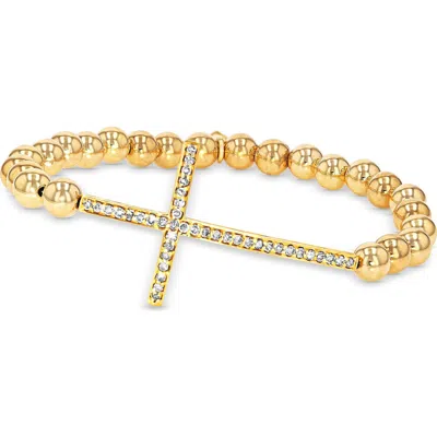 Sheryl Lowe Yg Diamond Cross On Bali Bead