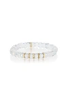 Sheryl Lowe Yg Rainbow Moonstone 8mm Bead Bracelet With 5 Gold Rondelles