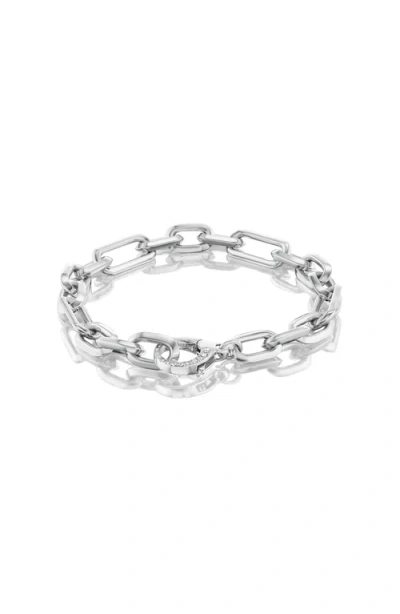 Sheryl Lowe Zoe Mixed Chain Bracelet In Silver