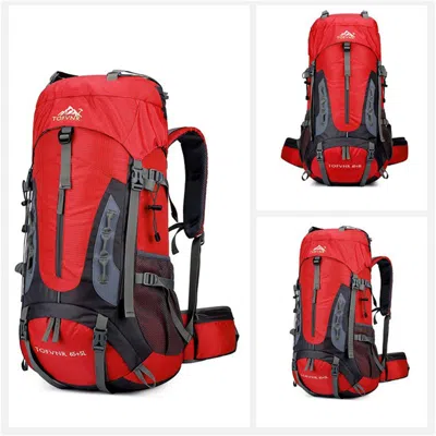 Sheshow 70l Camping Backpack Travel Bag Climbing Men Women Hiking Trekking Bag Outdoor Mountaineering Sports In Red