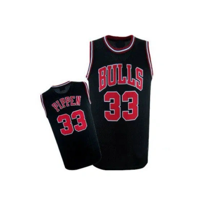 Sheshow Men's Chicago Bulls #33 Scottie Pippen Black Throwback Jersey
