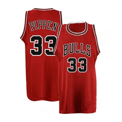 Sheshow Men's Chicago Bulls #33 Scottie Pippen Red Throwback Jersey