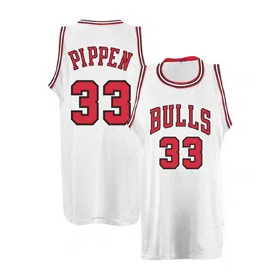 Sheshow Men's Chicago Bulls #33 Scottie Pippen White Throwback Jersey