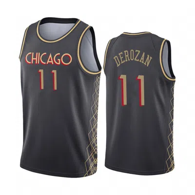 Sheshow Men's Chicago Bulls Demar Derozan 11# Basketball Jersey Black