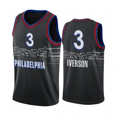 Sheshow Men's Philadelphia 76ers Allen Iverson #3 Basketball Jersey Black