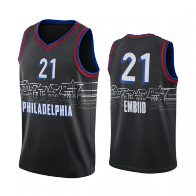 Sheshow Men's Philadelphia 76ers Joel Embiid #21 Basketball Jersey Black