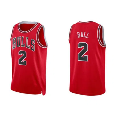 Sheshow Mens Chicago Bulls Lonzo Ball Icon Edition Jersey In Red