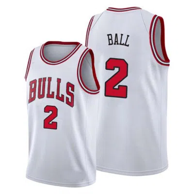 Sheshow Mens Chicago Bulls Lonzo Ball White Association Edition Jersey