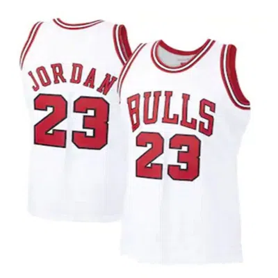 Sheshow Mens Chicago Bulls Michael Jordan White Hardwood Classics Jersey