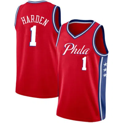 Sheshow Mens Philadelphia 76ers James Harden 2021-22 Red Statement Edition Jersey