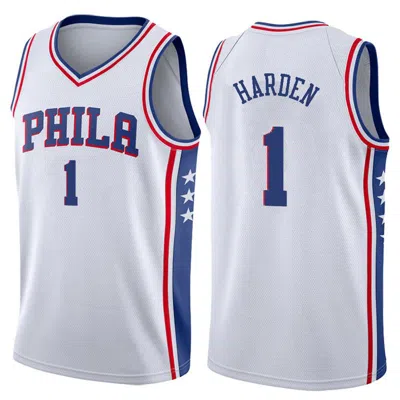 Sheshow Mens Philadelphia 76ers James Harden 2021-22 White Association Edition Jersey