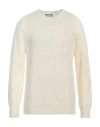 Shetlander's Man Sweater Cream Size 38 Virgin Wool In White