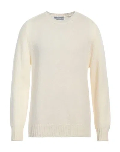 Shetlander's Man Sweater Cream Size 38 Virgin Wool In Neutral
