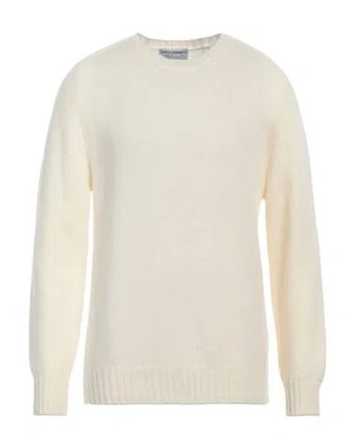 Shetlander's Man Sweater Cream Size 38 Virgin Wool In White