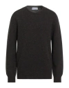 Shetlander's Man Sweater Dark Brown Size 44 Virgin Wool