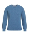 Shetlander's Man Sweater Light Blue Size 36 Virgin Wool