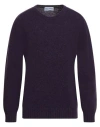 Shetlander's Man Sweater Purple Size 44 Virgin Wool