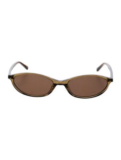 Pre-owned Shevoke Narrow Tinted Sunglasses In Green