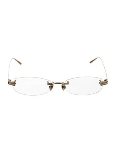 Pre-owned Shevoke Square Eyeglasses In Gold