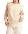 Shewin Bowknot Round Neck Sweatshirt In Apricot In Sand