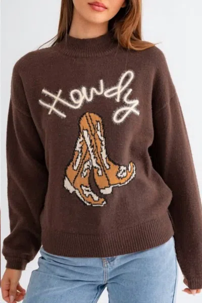 Shewin Howdy Sweater In Coffee In Brown