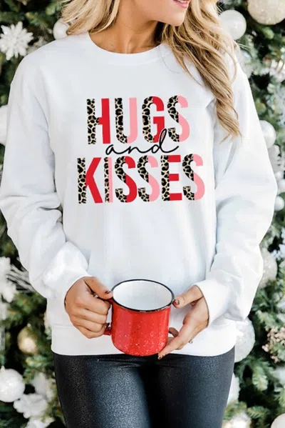 Shewin Hugs And Kisses Sweatshirt In White