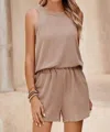 Shewin Inc. Ribbed Pocketed Short In Khaki In Green